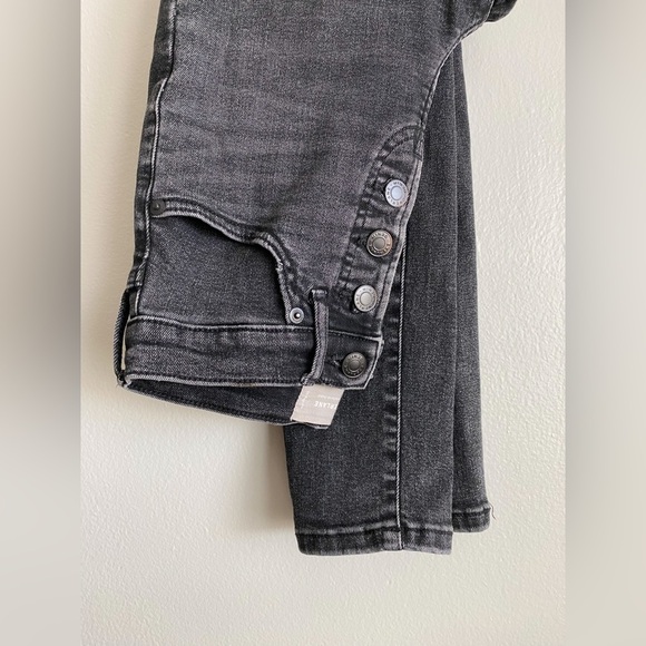 EVERLANE High Rise Authentic Stretch Modal Stretch Skinny Jeans Button Fly Black - Picture 4 of 11